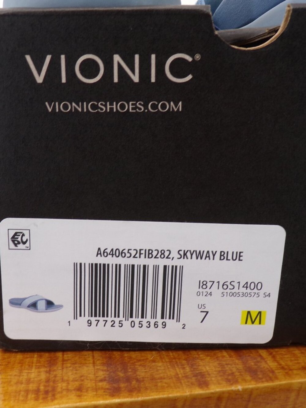Vionic Womens Sandals Cross Strap Slide Orthotic Blue Size 7 - Picture 8 of 8